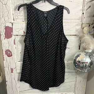 Torrid Black and White Polka Dot Tank Top